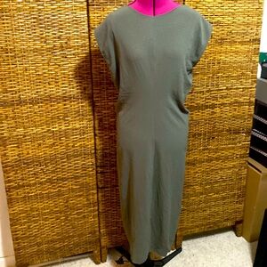 NWOT Zara Moss Olive Green Minimalist Sleeveless Dress S